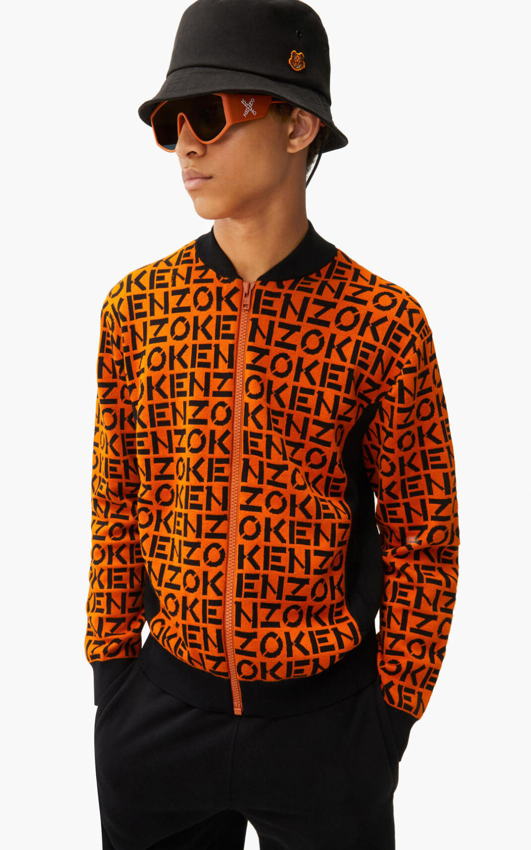 Kenzo monogrammed in jacquard スポーツジャケット メンズ 深いオレンジ - OPXIAU345